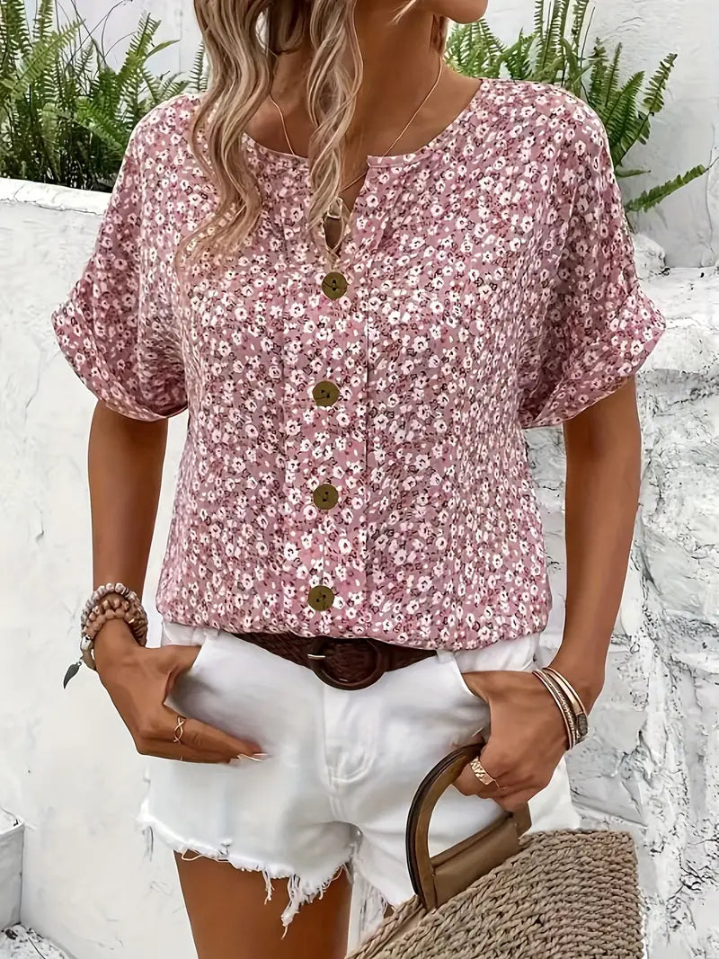 CHARLOTTE | blouse à boutons floraux