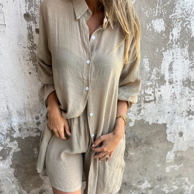 DONNA | Blouse élégante à manches longues et short