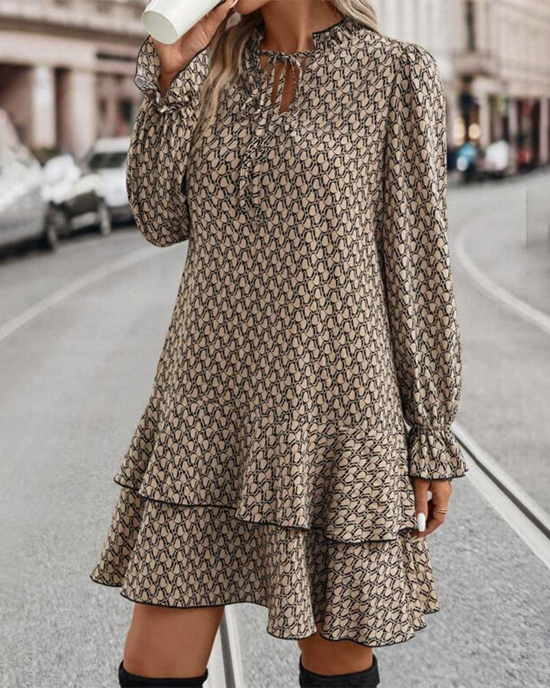 MARY | Robe à manches longues à imprimé chic