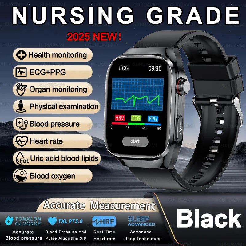 2025 New For XIAOMI Uric acid Blood lipids Smart Watch Men ECG+PPG Blood pressure Blood oxygen Bluetooth Call Health Smartwatchs