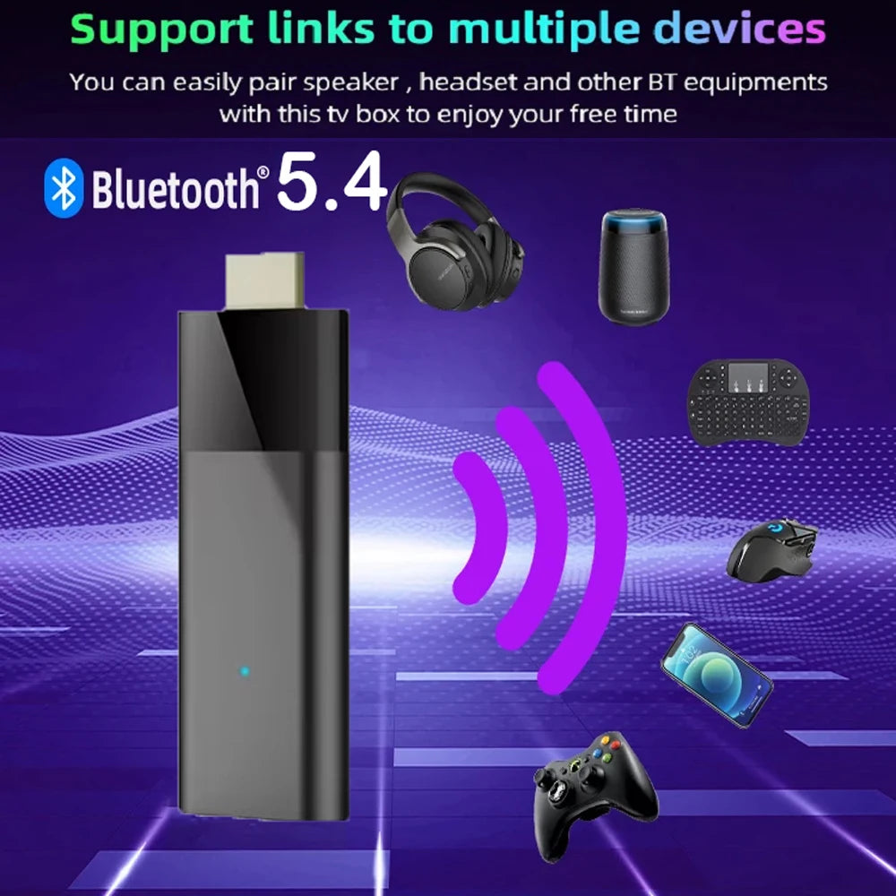 Clé TV intelligente Q12 8K Android 14, boîtier TV Allwinner H313, double Wifi 5G 8 go 32 go 64 go 128 go, lecteur multimédia BT Google Voice décodeur