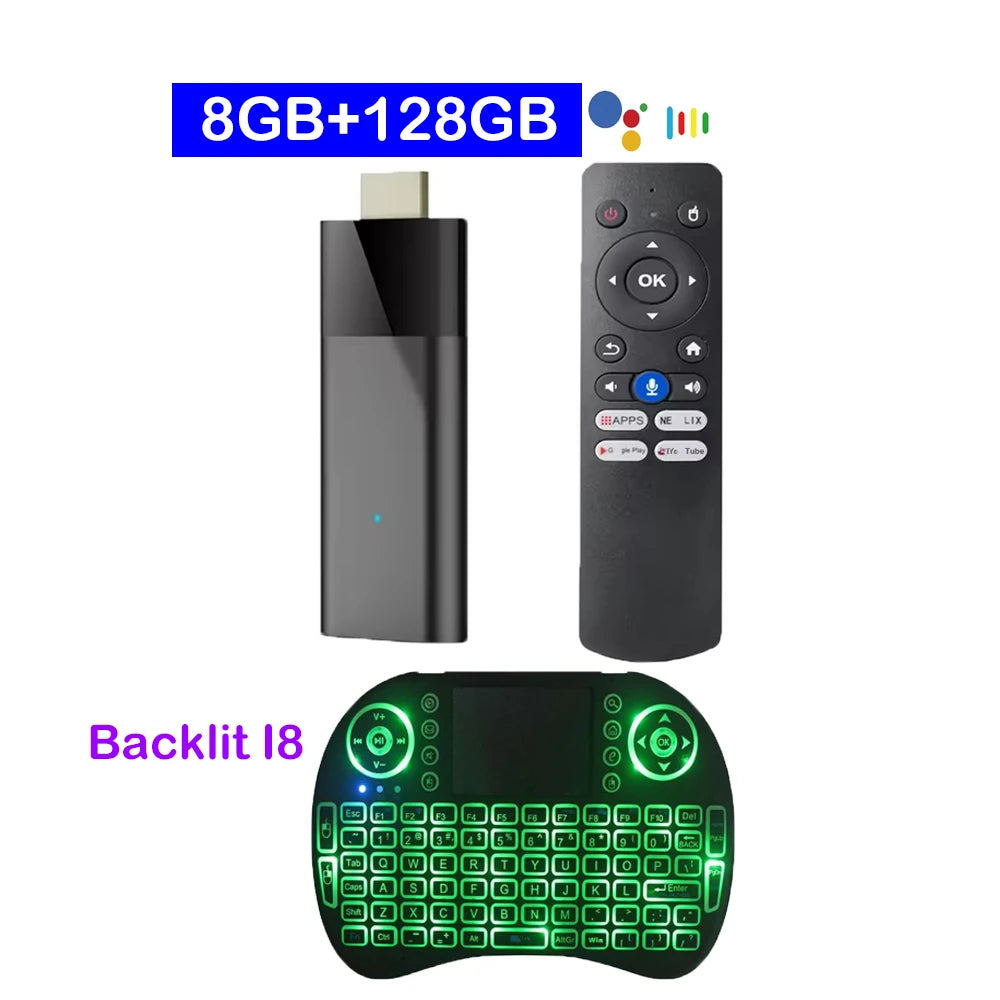 Clé TV intelligente Q12 8K Android 14, boîtier TV Allwinner H313, double Wifi 5G 8 go 32 go 64 go 128 go, lecteur multimédia BT Google Voice décodeur
