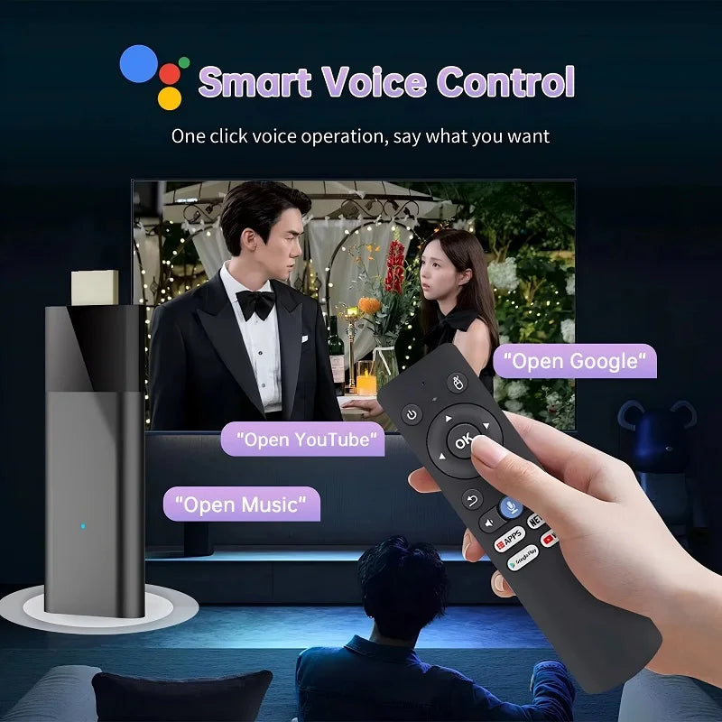 Clé TV intelligente Q12 8K Android 14, boîtier TV Allwinner H313, double Wifi 5G 8 go 32 go 64 go 128 go, lecteur multimédia BT Google Voice décodeur