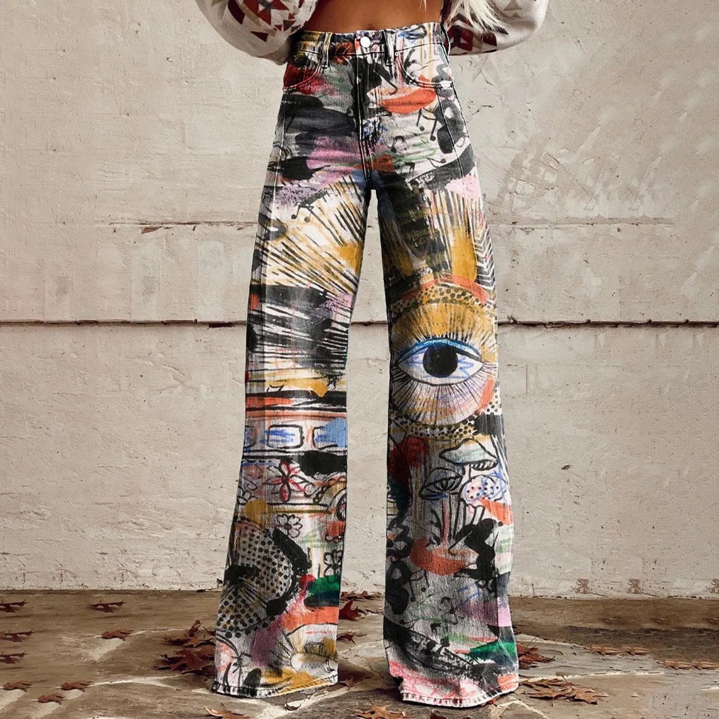 Vintage Boho Pantalon– Style Rétro Unique