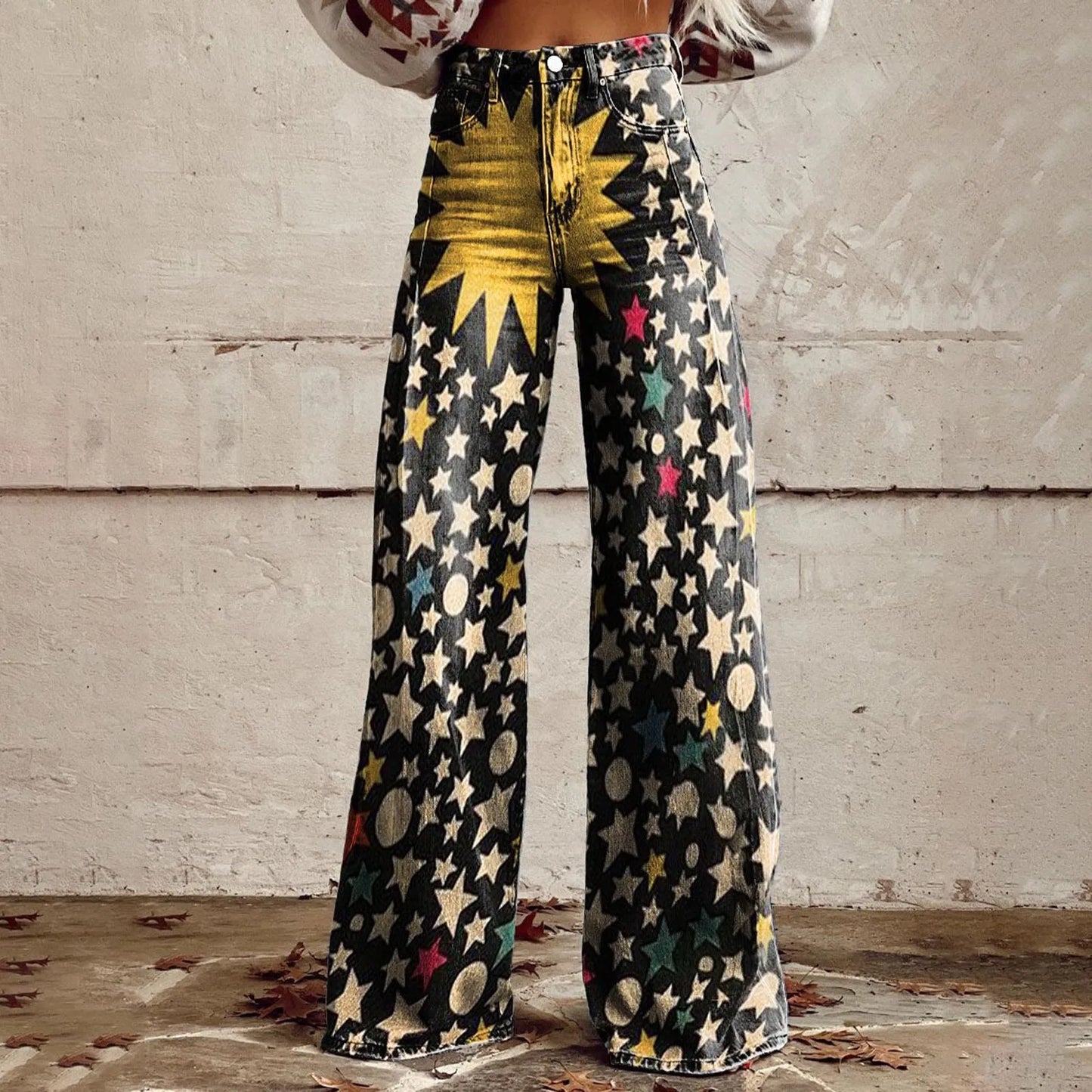 Vintage Boho Pantalon– Style Rétro Unique