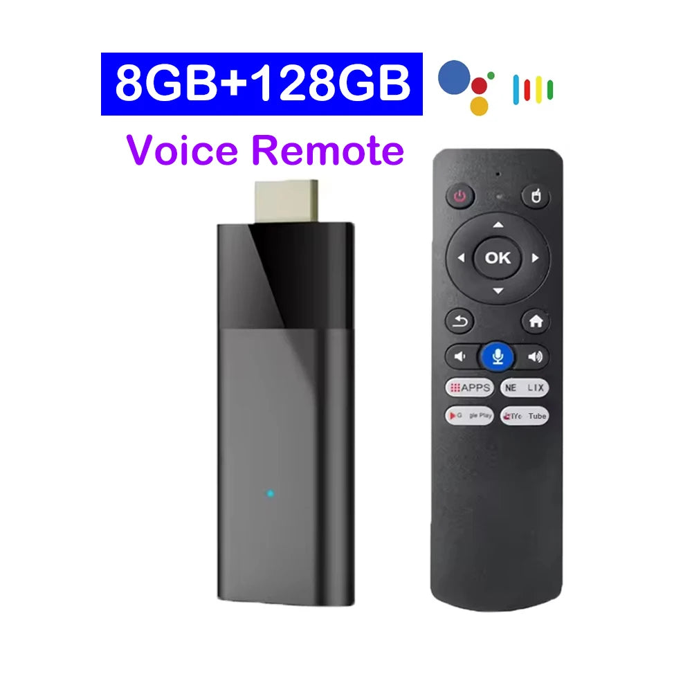 Clé TV intelligente Q12 8K Android 14, boîtier TV Allwinner H313, double Wifi 5G 8 go 32 go 64 go 128 go, lecteur multimédia BT Google Voice décodeur