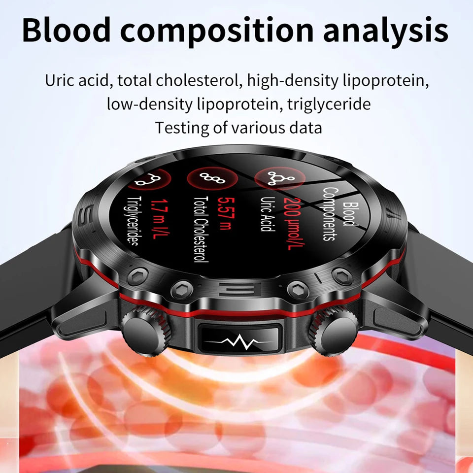 2025 New For Huawei Laser Therapy Blood Lipids Uric Acid Smart Watch Men ECG+PPG Precise Blood pressure Health Monitor Watches