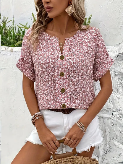 CHARLOTTE | blouse à boutons floraux