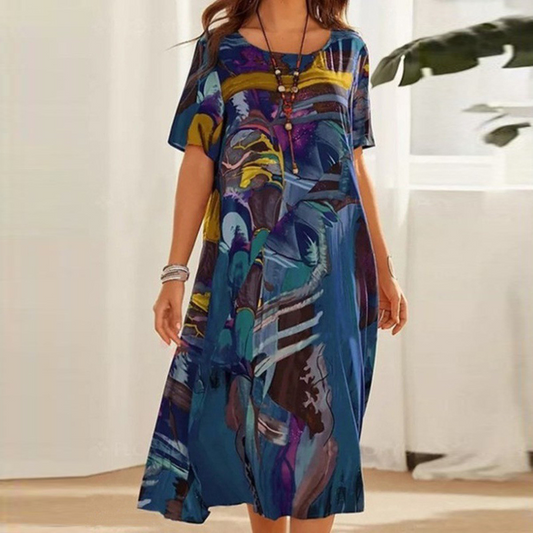 LANA| ROBE ABSTRAITE CONFORTABLE