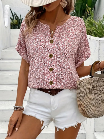 CHARLOTTE | blouse à boutons floraux