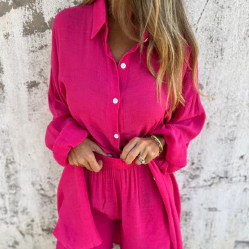 DONNA | Blouse élégante à manches longues et short