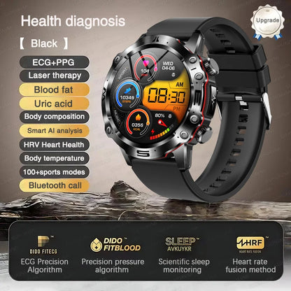 2025 New For Huawei Laser Therapy Blood Lipids Uric Acid Smart Watch Men ECG+PPG Precise Blood pressure Health Monitor Watches