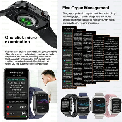 2025 New For XIAOMI Uric acid Blood lipids Smart Watch Men ECG+PPG Blood pressure Blood oxygen Bluetooth Call Health Smartwatchs