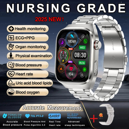 2025 New For XIAOMI Uric acid Blood lipids Smart Watch Men ECG+PPG Blood pressure Blood oxygen Bluetooth Call Health Smartwatchs