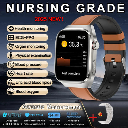 2025 New For XIAOMI Uric acid Blood lipids Smart Watch Men ECG+PPG Blood pressure Blood oxygen Bluetooth Call Health Smartwatchs