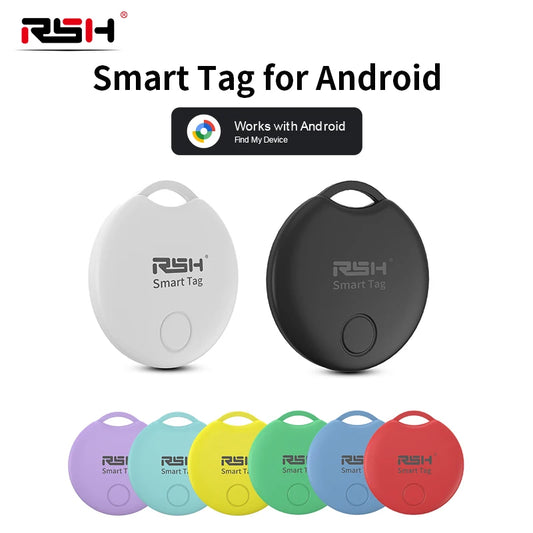 Rsh rastreador gps inteligente para etiqueta android, funciona com android, google, encontrar meu aplicativo, localizador de chave, etiqueta inteligente para xiaomi samsung