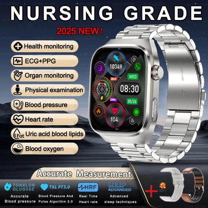 2025 New For XIAOMI Uric acid Blood lipids Smart Watch Men ECG+PPG Blood pressure Blood oxygen Bluetooth Call Health Smartwatchs