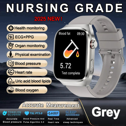 2025 New For XIAOMI Uric acid Blood lipids Smart Watch Men ECG+PPG Blood pressure Blood oxygen Bluetooth Call Health Smartwatchs