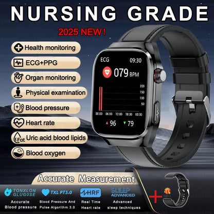 2025 New For XIAOMI Uric acid Blood lipids Smart Watch Men ECG+PPG Blood pressure Blood oxygen Bluetooth Call Health Smartwatchs