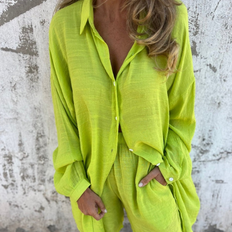 DONNA | Blouse élégante à manches longues et short