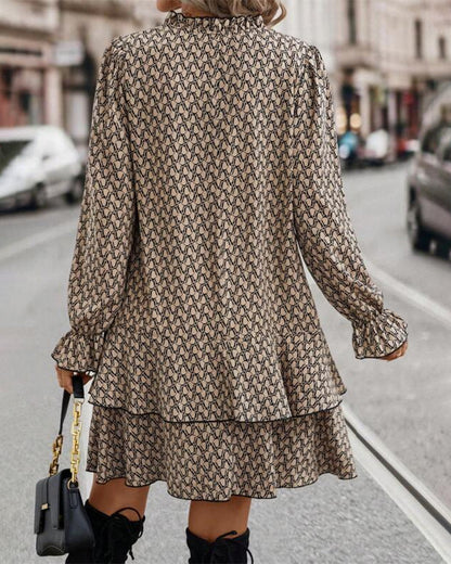 MARY | Robe à manches longues à imprimé chic